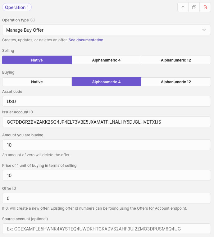 Manage Buy Offer